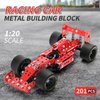 BESTYMXY Building Kit Car Model, 1:20 Scale Race Car Metal Model STEM Project Building, Erector Set STEM Projects Toys for Boys 8-12, Red Vehicle DIY Assembly Metal Model