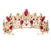 Jovono Baroque Queen Crowns Rhinestone Crowns and Tiaras Ruby Tiara Bridal Wedding Headpiece Costume Hair Accessories for Women and Girls
