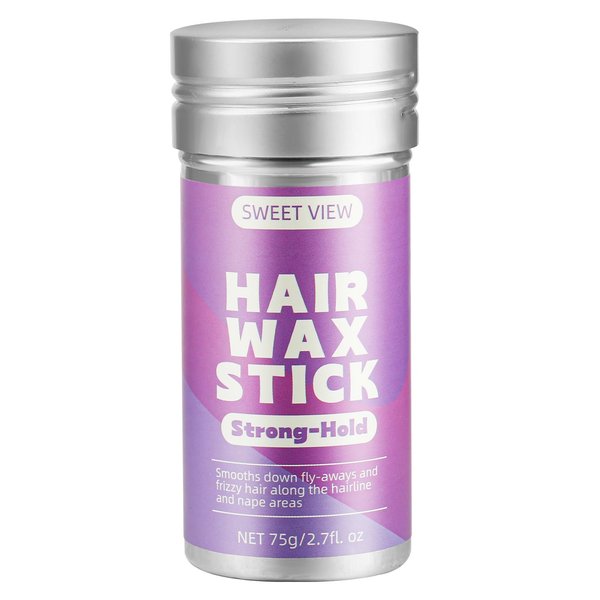 SWEET VIEW Hair Wax Stick, Flexible Hold Slick Back Hair Stick Anti-Frizz and Smooth Flyaways 2.7oz
