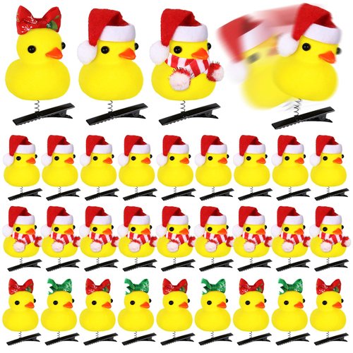 Luinabio 30 Pcs Duck Hair Clips Yellow Duck Clips Animal Hairpin Funny Hair Clips Gift for Christ...