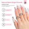 SAVILAND Non Sticky Solid Builder Nail Gel Kit: 4 Color Long-lasting Clear Nude White Pink Solid Hard Gel with Chrome Nail Powder for Nail Extension 3D Sculpting Nail Art Starter Kit DIY Home Salon