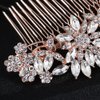 Hapibuy Rose Gold Clear Crystal Bridal Wedding Hair Comb Wedding Headpiece Hair Pins