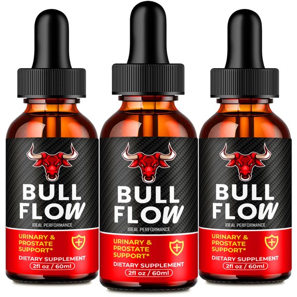 Bull Flow for Prostate Health Men Supplement Drops, Official Bull Flow All Natural Support Droppers - Maximum Strength for Daily Wellness, Advanced BullFlow Drops Health Reviews (3 Pack)