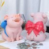 Piggy Bank with Red Bow-Knot, H&W Lovely Pig Coin Bank, Creative Shatterproof Gift Money Bank, Can Store 1000 Coins