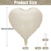 GRESATEK White Heart Balloons,10Pcs Cream White Foil Heart Shaped Balloons,18Inch Beige Helium Mylar Balloons for Valentines,Engagement,Brithday,Baby Shower,Wedding Party Decorations