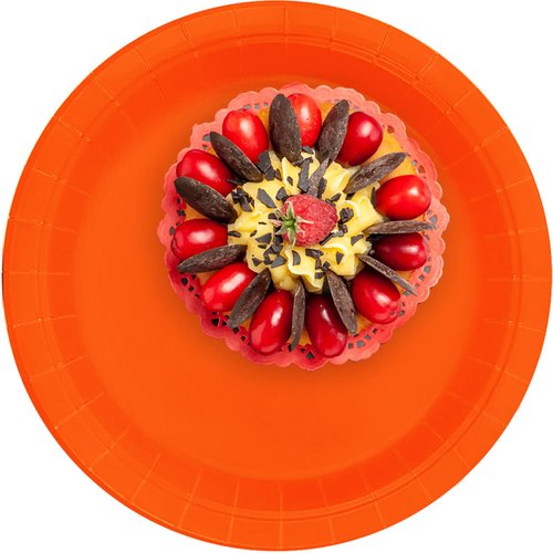 CUSINIUM 50-Pack 7" Orange Paper Plates - Disposable Set for Birthday Parties, Desserts & Gatherings