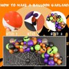 KAINSY Halloween Balloon Garland Arch Kit, 124PCS Black Purple Orange Green Balloons Confetti Giant Bat Foil Balloon with 3D Bat Stickers for Ghost Halloween Party Decorations Supplies Kids Classroom