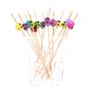 PuTwo Cocktail Picks Handmade Bamboo Toothpicks 100ct 4.7" in Multicolor Skulls