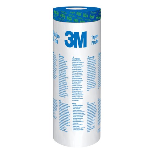 ScotchBlue Pre Plastic Painters Tape, 48 in x 30yd, Tape & Masking Film Combined in One Product, Static Cling to Stay in One Place, No Residue Masking Tape, Film Unfolds to 48" Wide (PT2093EL-48)