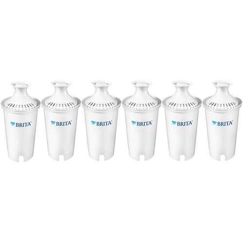 Brita , White Water Pitcher Replacement Filters, 3 ea(2 Packs of three filters each ), 6 filters