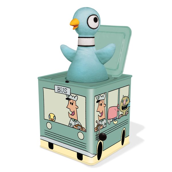 YOTTOY Mo Willems Collection | Jack-in-The-Bus Musical Box w/Pigeon Plush Toy - 5.5”x 5.5”x 5.5”