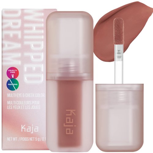 Kaja Multi-purpose Liquid Eyeshadow & Blush - Whipped Dream | with Cotton Seed Oil, 4 Shades, Buildable, Blendable, Airy Semi-matte Finish, 03 Rose Macaron, 0.17 Oz