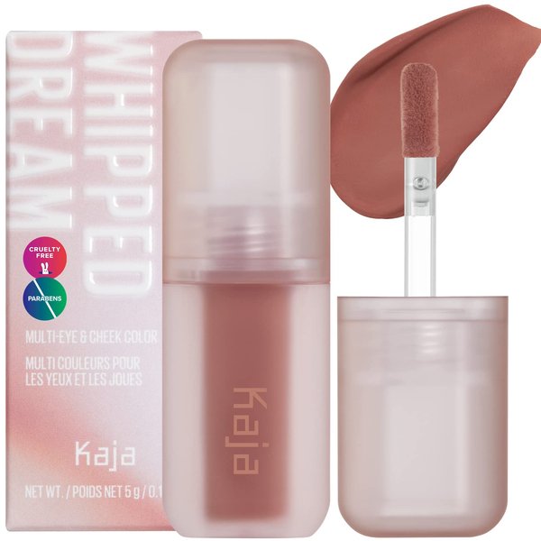 Kaja Multi-purpose Liquid Eyeshadow & Blush - Whipped Dream | with Cotton Seed Oil, 4 Shades, Buildable, Blendable, Airy Semi-matte Finish, 03 Rose Macaron, 0.17 Oz