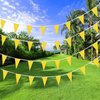 Consummate 100 Feet Yellow Pennant Banners Flags String Hanging Triangle Bunting Flags for Grand Opening,Kids Birthday,Party Decorations,60 PCS