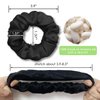3 Pcs Mulberry Silk Hair Scrunchies For Women Stain Silk Hair Band Hair Elastic Ponytail Holders (Black)