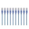 Monoprice Cat6A Ethernet Patch Cable - Snagless RJ45, 550Mhz, 10G, UTP, Pure Bare Copper Wire, 30AWG, 10-Pack, 1 Feet, Blue - SlimRun Series