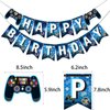 BIEUFBJI Video Game Happy Birthday Banner (Blue) Gaming Birthday Party Decorations for Kids Player Gaming Themed Party Decorations Assembled
