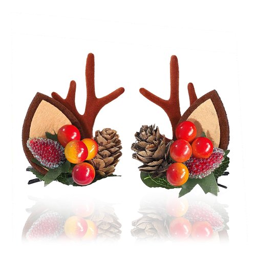 Christmas Reindeer Antlers Headband Pinecone Cute Hair Clips Deer Headband Christmas Xmas Hair Accessories for Women Girls
