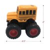 ArtCreativity Yellow School Bus Toy with Black Monster Truck Tires, Push n Go Toy Car for Kids, Durable Plastic Material, Best Birthday Gift for Boys, Girls, Toddlers