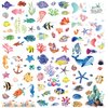 Oottati 6 sheets Waterproof Temporary Tattoo Stickers Kids Love Undersea World Fish Whale Clown Starfish Conch Coral Tropical Seaweed Hippocampus for Grils Boys
