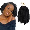 Bob Spring Twist 6 Inch Cute Spring Twists Crochet Braids Short Passion Twist Hair Pre-twisted Fluffy Twist Bomb Twist Handmade Twist Hair Extensions (6Packs, 1B#)