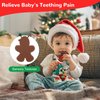 Christmas Chew Necklaces for Sensory Kids, Silicone Gingerbread Man Teething Necklace for Babies Toddlers Adults & Moms, Ideal Chewelry Toy for Autism ADHD Anxiety Fidget Relief (2Pack)