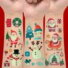 EMOME 120 Styles Luminous Christmas Tattoos for Kids Party Supplies, Glows Fake Tattoos for Boys and Girls Christmas Stocking Stuffers, Christmas Tattoo Sticker for Kids Party Favors Goodie Bags