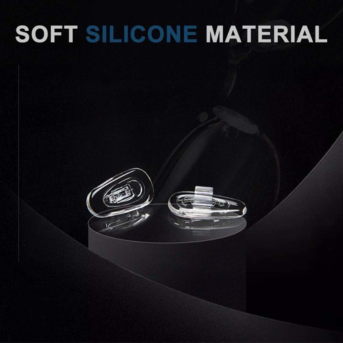 Push-in Eyeglass Nose Pads, 6 Pairs 14mm Soft Silicone Push in Nose Pads for Glasses