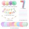 BRT Bearingshui 7th Birthday Decorations, 40 Inch Rainbow Gradient Number 7 Balloon, 7th Birthday Balloon, Happy Birthday Banner, Children’s 7th Birthday Party Supplies for Kids