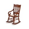 Dollhouse Miniature Rocking Chair 1:12 Scale Wooden Furniture Accessories Tiny Mini House Home Outdoor Cake Topper Decoration Model Living Room Scene Christmas Craft Displays (Brown, 2)