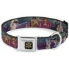 Dog Collar Seatbelt Buckle Aladdin Jasmine Scenes Castle Birds 16 to 23 Inches 1.5 Inch Wide