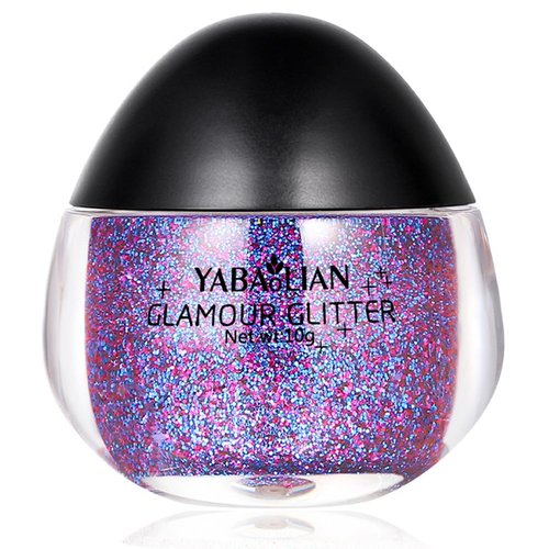 Fine Body Glitter Gel for Face, Eye, Lip, Hair, Body and Nail, Face Glitter Gel Liquid Eyeshadow Glitter Body Gel Festival Glitter Cosmetic Long Lasting Sparkling (#07 Blue Purple)