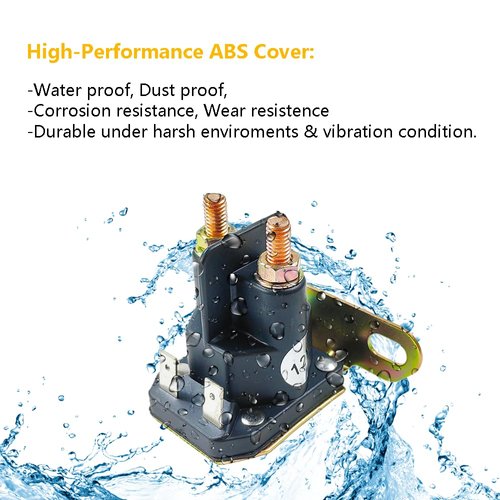 12V Starter Solenoid Relay with 4 Terminal | Fit for Cub Cadet John Deere MTD Trombetta, Garden Lawn Turn Tractor Lawn Turn Mower | OE# AM138068, AM133094, 725-04439, 816-1211-211-16