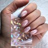 JERCLITY 20 Rolls Aurora Transparent Nail Foil Transfer Sticker Kit Holographic Nail Art Foil Transfer Roll Set Iridescence Nail Foil Transfer Stickers Foil Nail Wraps for Foil Nail Art