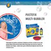 PUSTEFIX Multi Bubbler Giant Bubble Ring and Multi Bubble Ring Toy Set for Kids Includes 8.45 oz Bubble Solution Bottle and Liquid Tray Makes Big Bubbles, Multicolor, Model: 505310