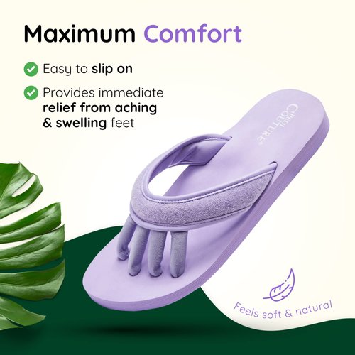 Pedi Couture Pedicure Sandals for Women - Toe Separator Slippers - Purple - Small (5-6)