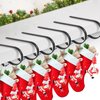 Ginbel Direct Stocking Holders for Mantle Non-Slip Adjustable Christmas Stocking Holder Stand Metal Stocking Hangers Christmas Party Decoration Supplies (Black, 6 Pack)