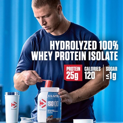 Dymatize ISO100 Hydrolyzed Protein Powder, 100% Whey Isolate, Dunkin' Glazed Donut Flavor, 20 Servings, Gluten-Free