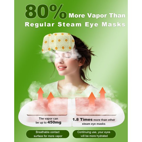 30 Packs Steam Eye Mask Chamomile, Heated Eye Masks Relaxing Gifts for Women Soothing Eye Fatigue Hot Sleep Mask, Warm Eye Compress for Dry Eyes, Disposable Eye Mask for Travel Essentials