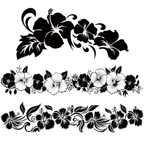 Artsure 6 Sheets Temporary Fake Tattoos For Men Adults Various Hibiscus Hawaiian Tropical Flowers Temporary Fake Tattoo For Women Neck Arm Chest For Woman 3 7 X 3 7 Inch