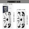 Fake Zombie Face Tattoos for Halloween Makeup Kit, Day of the Dead Skull Face Tattoos Halloween Costume Prank Temporary Tattoo for Women Mens