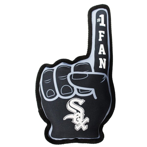 MLB Chicago White Sox #1 Fan Toy. Best Sports Dog Toy with Double Stitched Trim and Tough Nylon Material Filled with Chewable Polyfil and Inner Squeaker