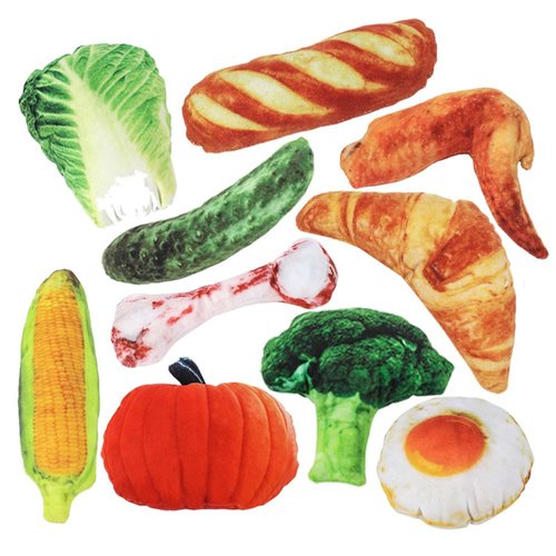 Dbeans Flourithing 10Pcs Dog Toys Dog Chew Toy Looks Like Real Food Dog Toys to Keep Them Busy Cute Toy Dog Teething Toys for Puppies