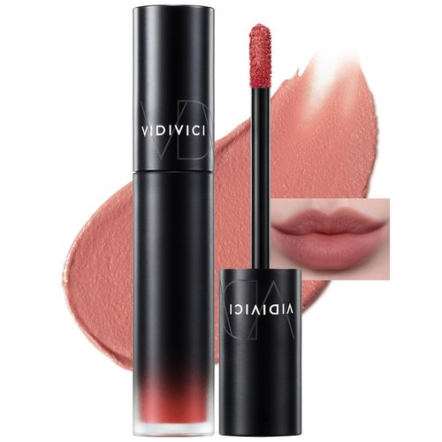 VIDIVICI Millennial Velvet Lip Tint - Thin, Comfortable & Long-Lasting Wear with Matte Finish - Seamless, Rich and Vibrant Shade - Moisture-Filled & Lightweight Texture, 0.15 fl.oz. (02 WHISPER CORAL)