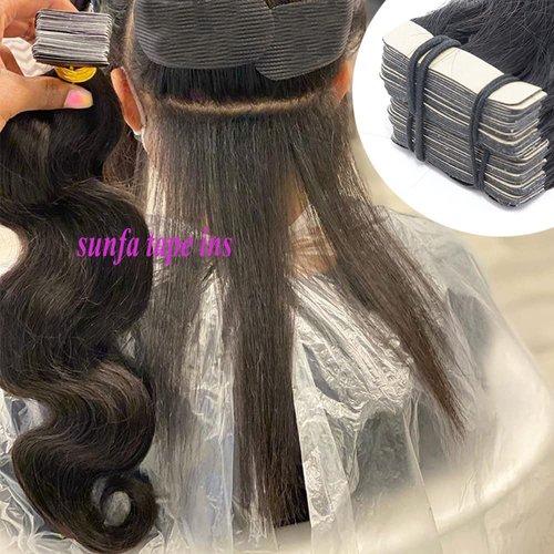 Human Hair Extensions Tape ins for Black Women, Body Wave Glue in Hair Extensions Real Human Hair,Body Wave Tape in Hair Extensions Human Hair 18Inch 50Grams 20PCS/Pack