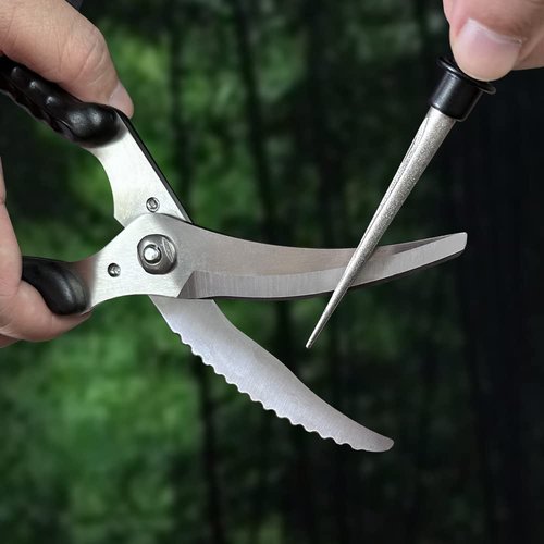 Cool Hand 4.5" Tapered Diamond Knife Sharpener Rod with Fish Hook, Gut Hook and Needle Sharpener, Grit 320/600, 2 Packs with Fine and Corse，Easy to Carry