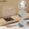 LASOA Acrylic Display Case for Collectibles, Alternative Glass Display Box with Black Base and Lid, Self-Assembly Clear Storage Showcase for Figurine Memorabilia (8x8x8inch;20x20x20cm)