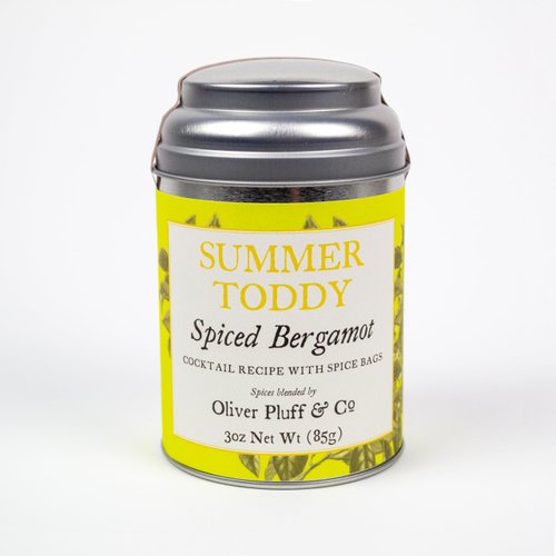 Oliver Pluff & Co. Spiced Bergamot Summer Toddy | Cinnamon Sticks, Black Tea, Ginger, Lemon Peel, Cloves, Bergamot | Spiced Tea Blend for Drinks | Brews 3 Gallons | 3 oz