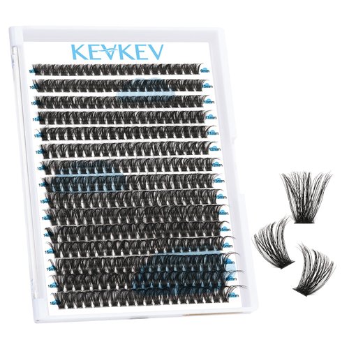 300 Pcs Lash Clusters Individual Lashes 80D Cluster Lashes D Curl 9-16 Mix Length Eyelash Clusters DIY Lash Extension at Home Easy to Apply Natural Volume Look (80D, D-9-16mix)