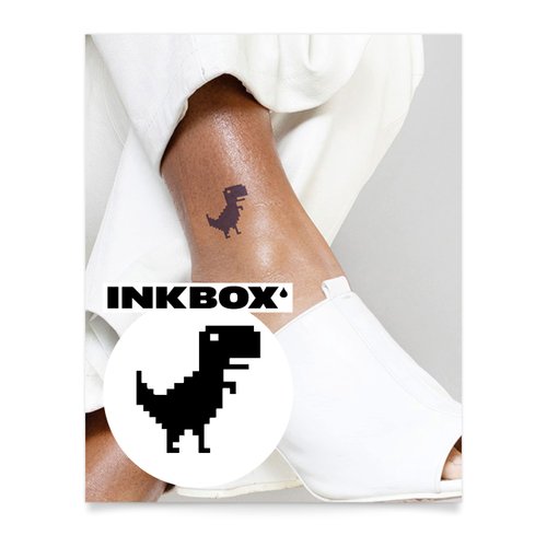 Inkbox Temporary Tattoos, Semi-Permanent Tattoo, One Premium Easy Long Lasting, Water-Resistant Temp Tattoo with For Now Ink - Lasts 1-2 Weeks, Chrome, 2 x 2 in